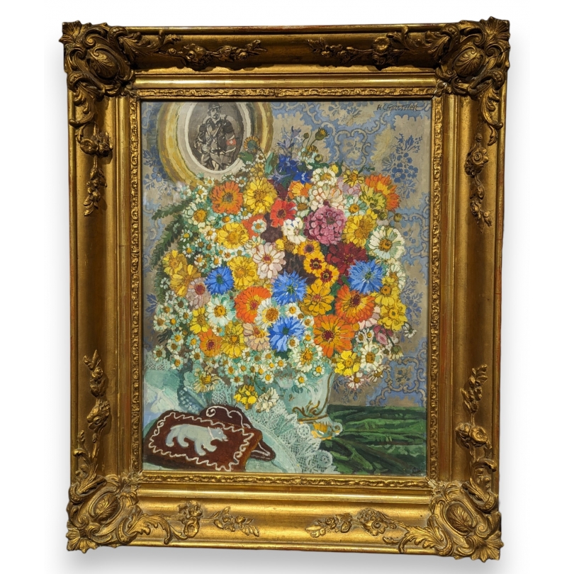 Tableau \"Bouquet de fleurs\" signé HC FORESTIER