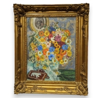 Tableau "Bouquet de fleurs" signé HC FORESTIER