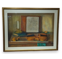 Pastel "Violon Aria" signé SCHMIED-L'EPLATTENIER