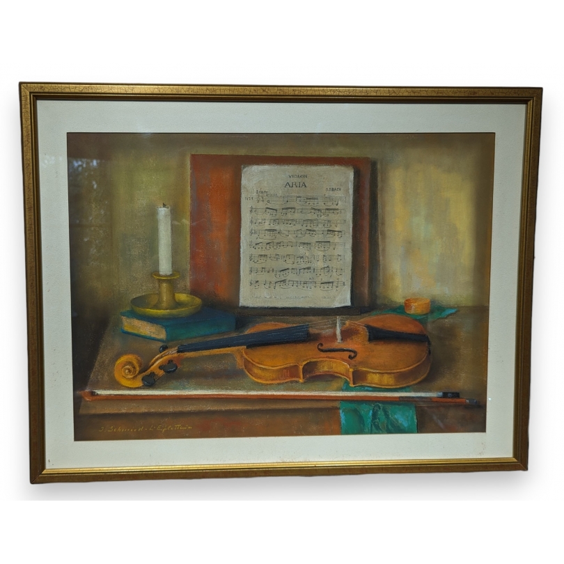 Pastel "Violon Aria" signé SCHMIED-L'EPLATTENIER