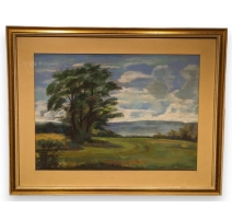 Pastel "Campagne" signé J. SCHMIED-L'EPLATTENIER