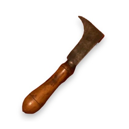 Serpette en fer et manche en bois