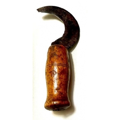Serpette en fer et manche en bois