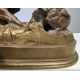 Bronze "Epagneul et arrêt sur un lapin"