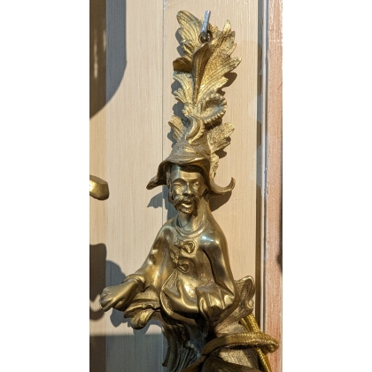 A pair of ‘Chinese-style’ wall sconces in gilded bronze