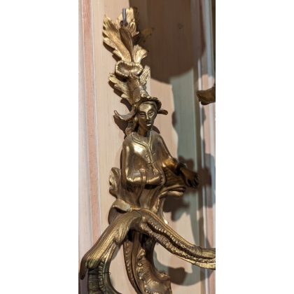 A pair of ‘Chinese-style’ wall sconces in gilded bronze