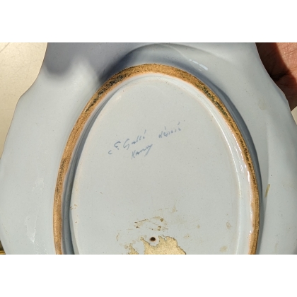 Saucière en faïence signée GALLÉ (éclats)