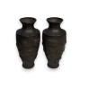 Paire de vases en bronze "Oiseaux"