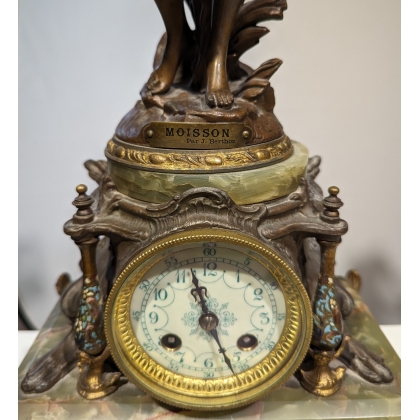Onyx clock topped with ‘Moisson’
