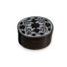 Oval box with a blue, floral-patterned, cloisonné lid