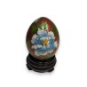 Red cloisonné egg with floral design