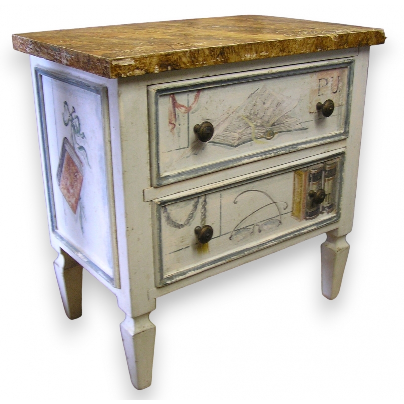 Painted wooden bedside table from Moinat SA – Antiques and home décor