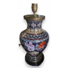 Lampe cloisonnée bleue à fleurs