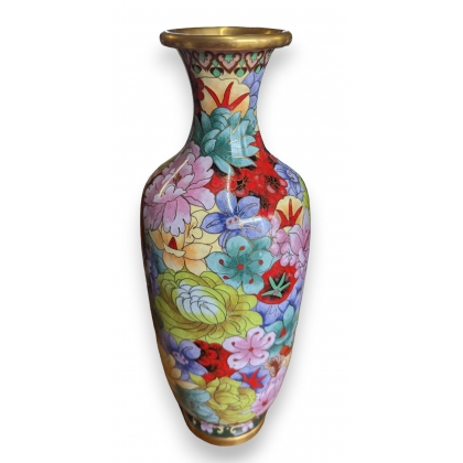 Vase cloisonné à fleurs