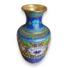 Blue cloisonné vase with a floral design