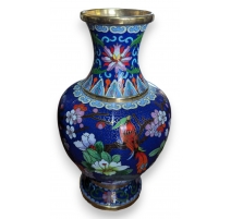 Vase cloisonné bleu avec branche