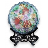 Plat cloisonné à fleurs
