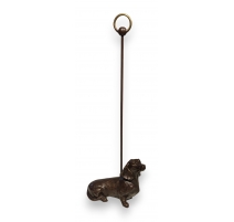 Cale-porte Chien Teckel en bronze