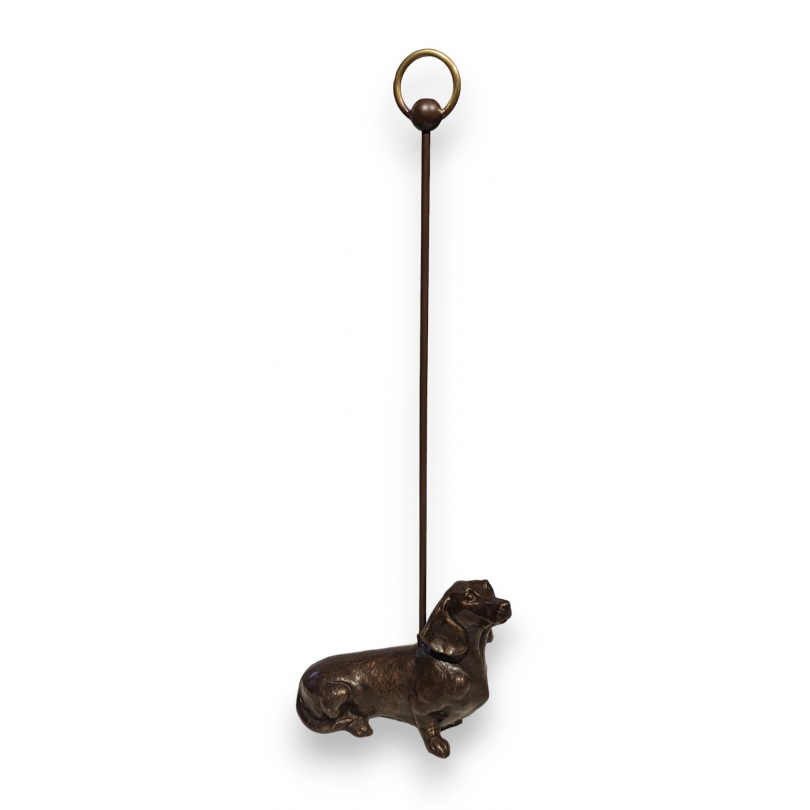 Cale-porte Chien Teckel en bronze