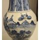 Vase en porcelaine bleu blanc décor Paysage