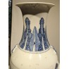 Vase en porcelaine bleu blanc décor Paysage