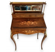 Bureau de dame Napoléon III avec gradin à miroir