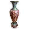 Grand vase en marbre rouge et cloisonné