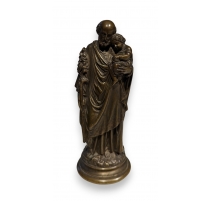 Bronze "Saint-Joseph et l'enfant" signé S. MARCHI