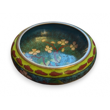 Bol cloisonné au cerisier bleu