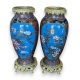 Paire de grand vases cloisonnés aux fleurs