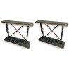 A pair of Neoclassical bronze side tables