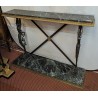 A pair of Neoclassical bronze side tables