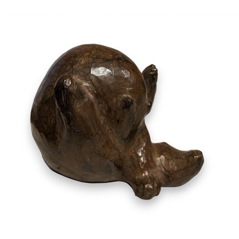 Bronze \"Blaireau en boule\" signé R.H.