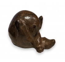 Bronze "Blaireau en boule" signé R.H.