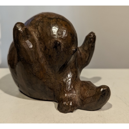 Bronze \"Blaireau en boule\" signé R.H.