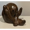 Bronze \"Blaireau en boule\" signé R.H.