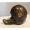Bronze \"Blaireau en boule\" signé R.H.