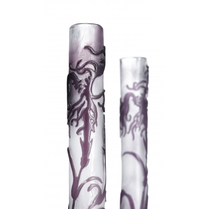 A pair of single-flower vases signed GALLÉ