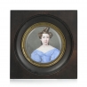Portrait miniature "Femme à la robe bleue"