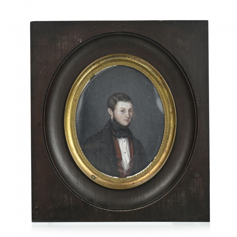 Portrait miniature \"Gentilhomme au redingote\"