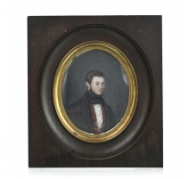 Portrait miniature "Gentilhomme au redingote"