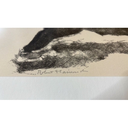 Gravure "Grand sanglier galopant" signée HAINARD