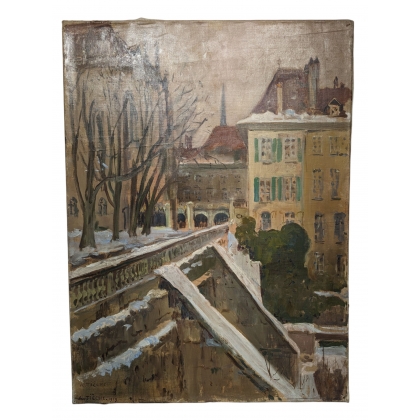 Paintings | Oil on canvas, Switzerland, ‘Bern’, signed A. Moinat SA  – Antiques and home décor