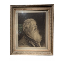 Aquarelle "Portrait de vieillard" signée TIÈCHE