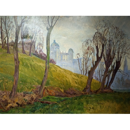 Tableau \"Palais Fédéral\" signé A. TIÈCHE 1923
