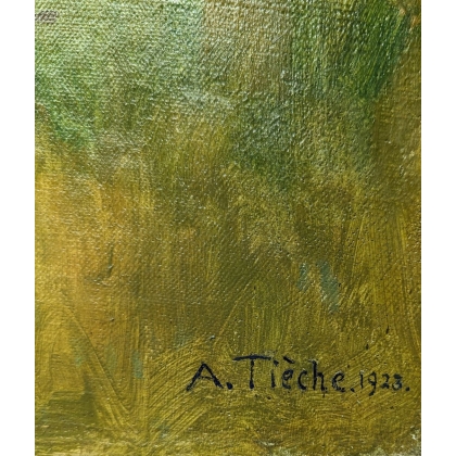 Tableau \"Palais Fédéral\" signé A. TIÈCHE 1923