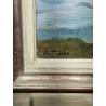 Tableau \"Lac de Sils\" signé A. TIÈCHE