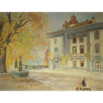 Tableau \"Esplanade\" signé Ad. TIÈCHE