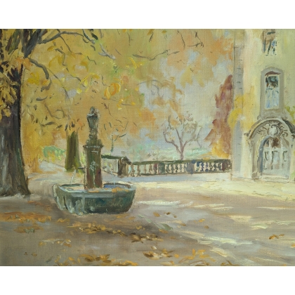 Tableau \"Esplanade\" signé Ad. TIÈCHE