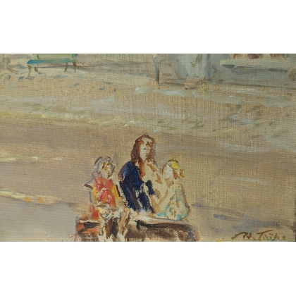 Tableau \"Esplanade\" signé Ad. TIÈCHE